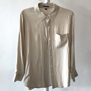 Theory Silk Blouse Champagne/Nude